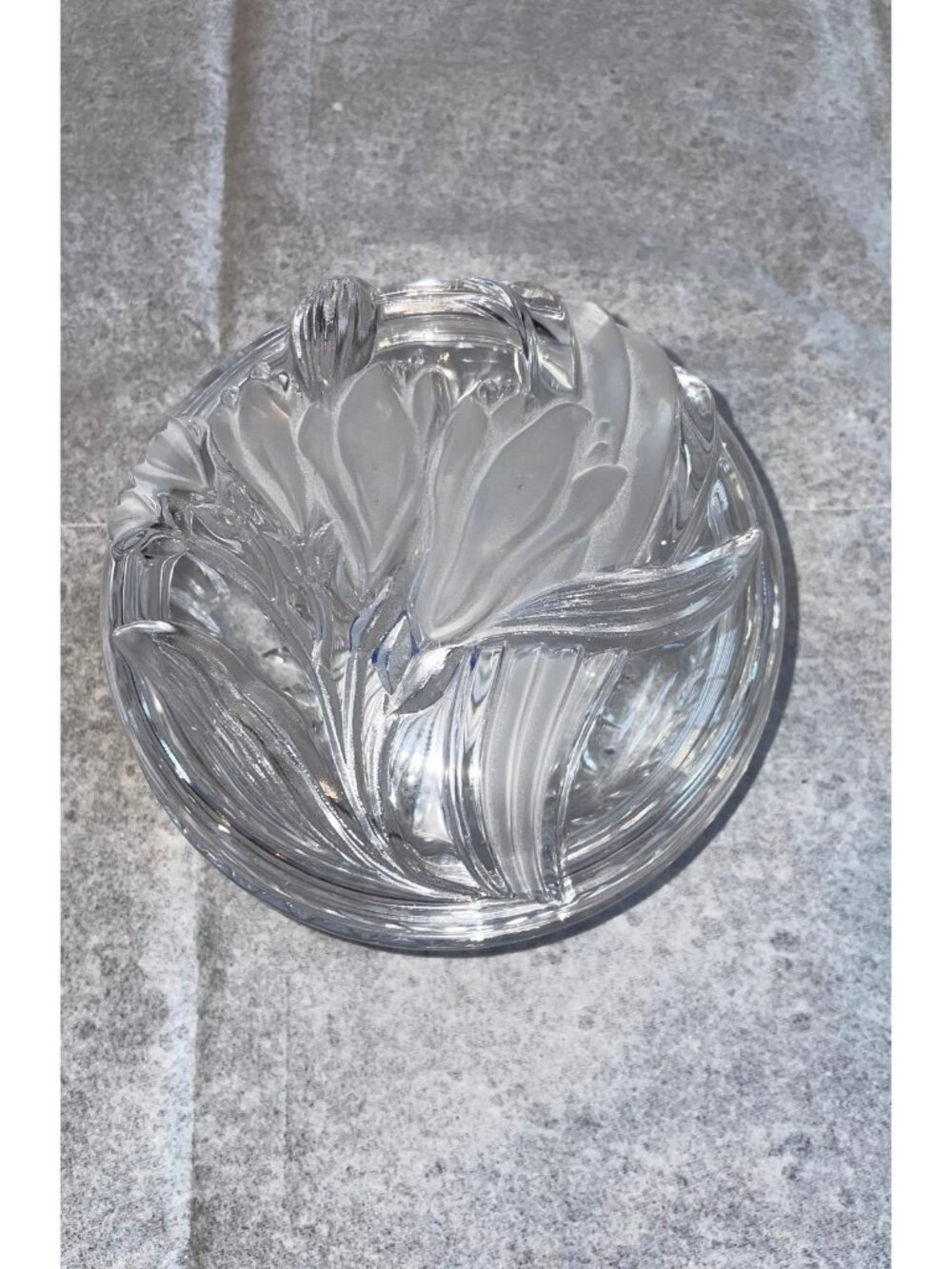 Vintage Studio Nova French Iris Lead Free Crystal Round Trinket Dish